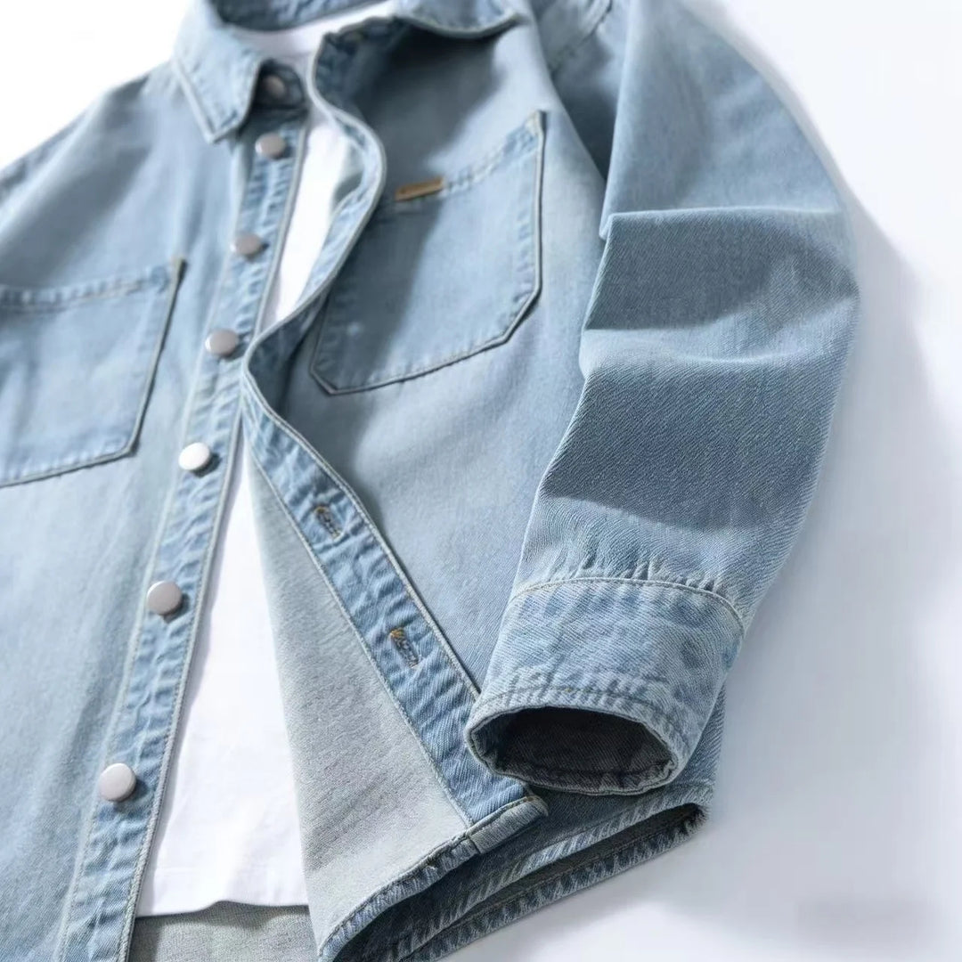 Tharaka - Camicia Oversize in Denim Ironside