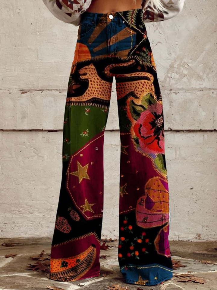Gallegos - Pantaloni Vintage Eleganti In Stile Boho Retrò