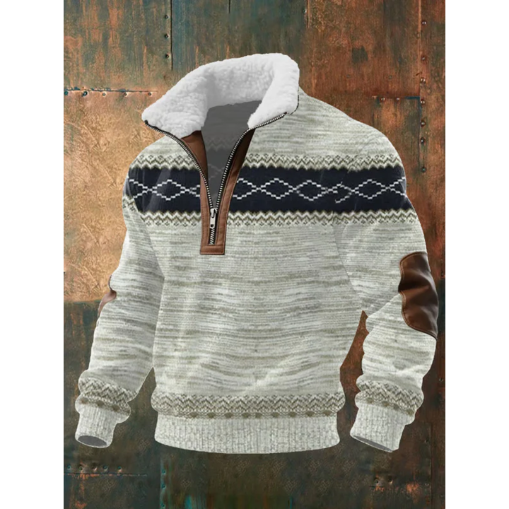 Ibrahima - Maglione In Pile Con Collo Alto e Zip