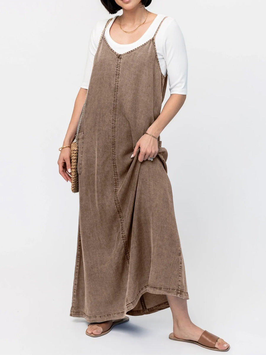 Éricaa - Maxi Abito In Denim Dal Taglio Largo