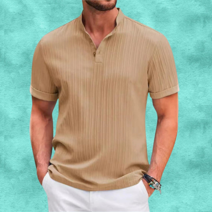 Tomasz - Camicia Casual In Lino a Righe Con Bottoni