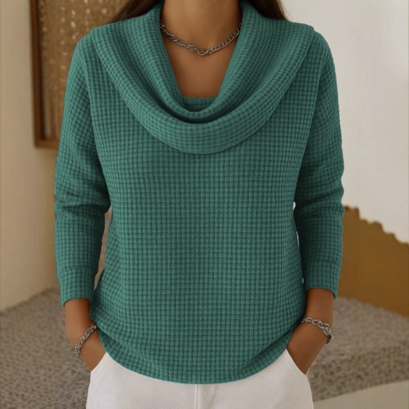 Danela - Elegante Maglione Con Scollo a Cascata