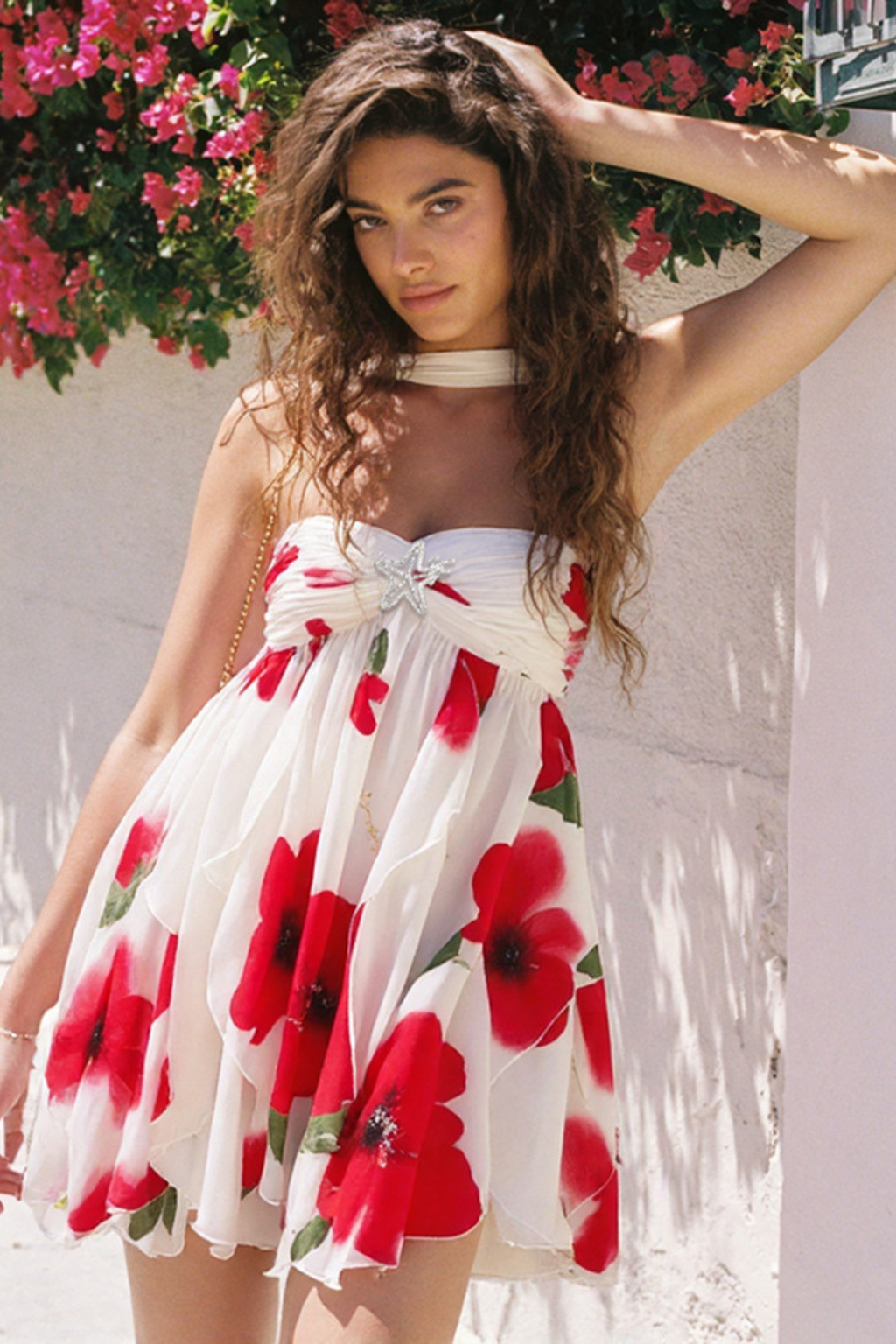 Aonika - Mini Abito In Chiffon Floreale
