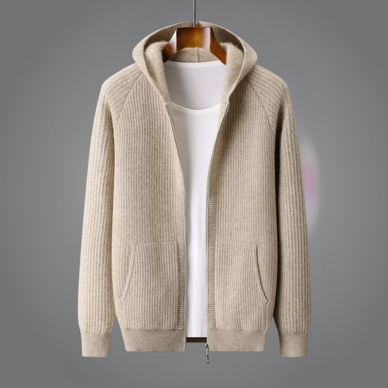 Romain - Felpa Con Cappuccio E Zip Lavorata A Maglia