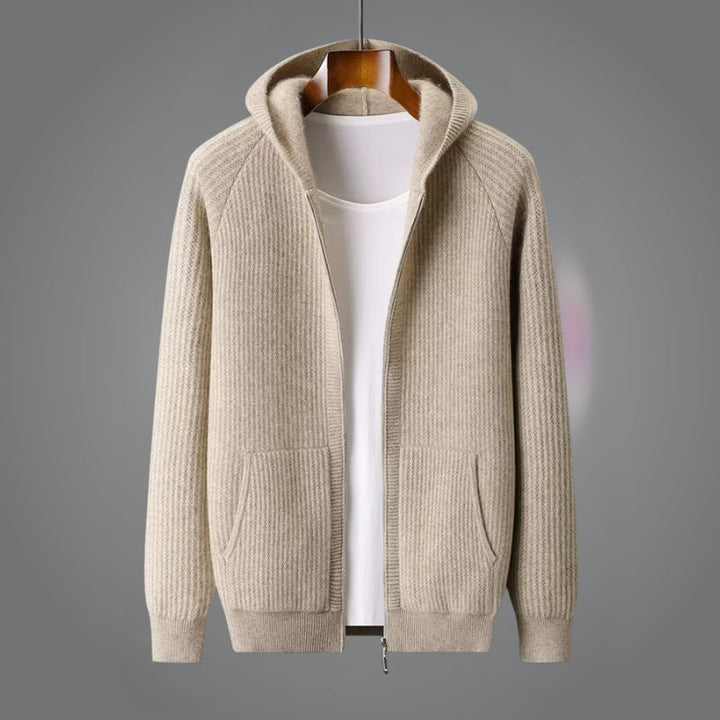 Romain - Felpa Con Cappuccio E Zip Lavorata A Maglia