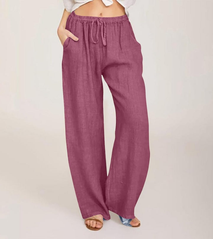 Maialen - Pantaloni Larghi In Lino Per l'estate