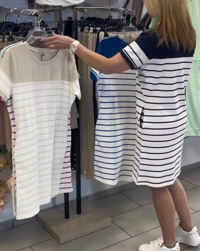 Luella - Abito Casual A Righe Con Scollo Rotondo