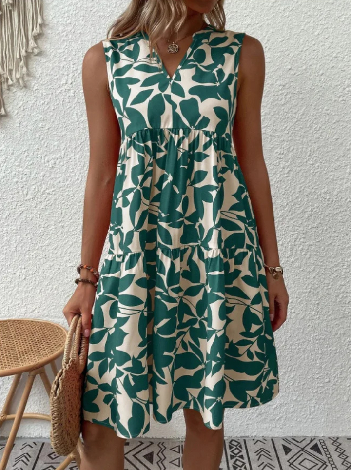Greysen - Abito Senza Maniche Alla Moda Con Stampa Floreale
