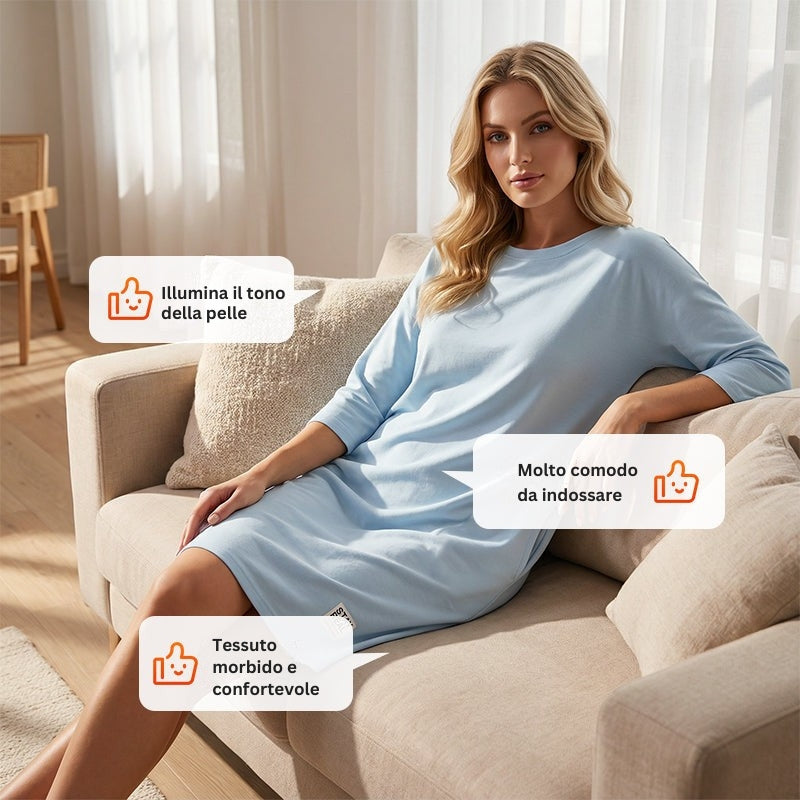 Sidsel - Elegante Abito T-Shirt Con Scollo Rotondo