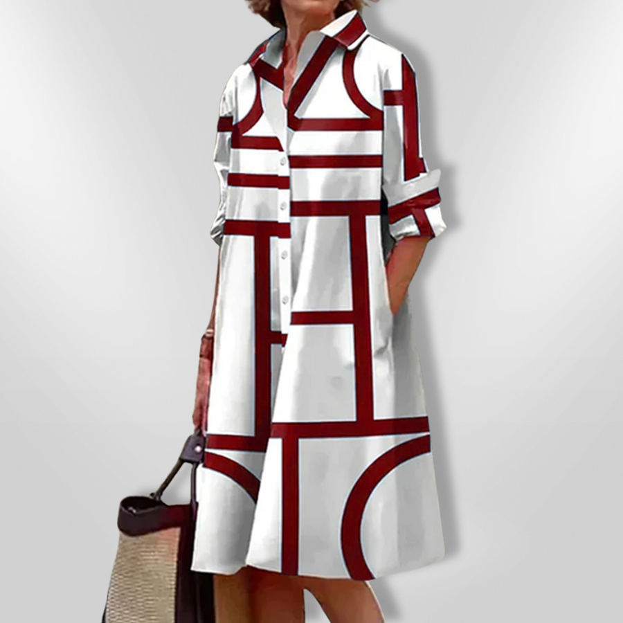 Lynna - Abito Midi Casuale Con Tasche E Bottoni