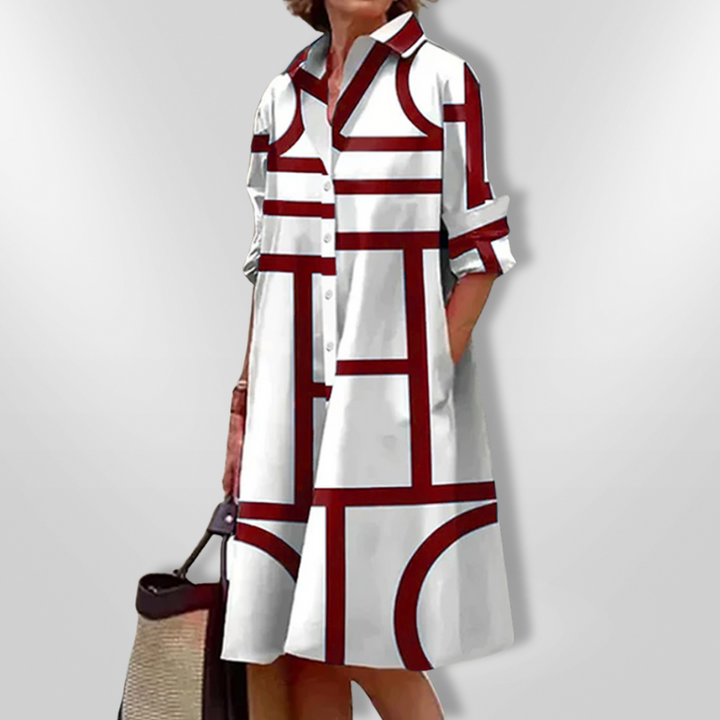 Lynna - Abito Midi Casuale Con Tasche E Bottoni