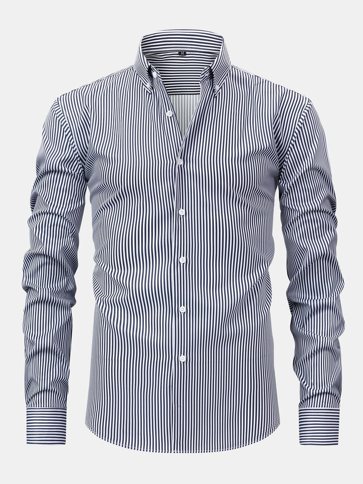 Corey - Camicia a Maniche Lunghe a Righe Con Bottoni