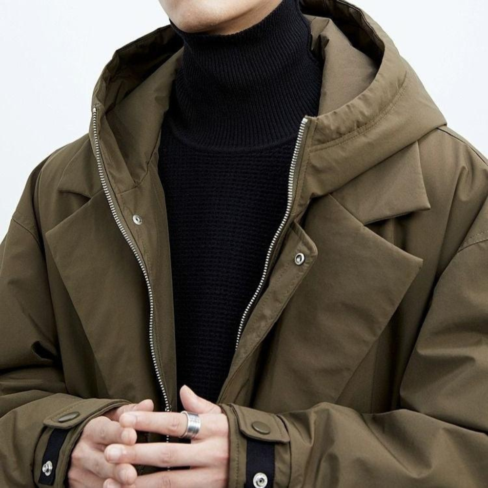 Krimz - Trench Con Cappuccio E Collo a Revers