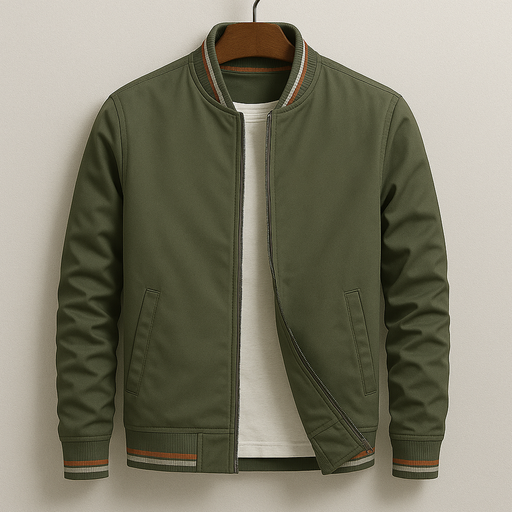 Gleb - Elegante Giacca Bomber Con Dettagli a Righe