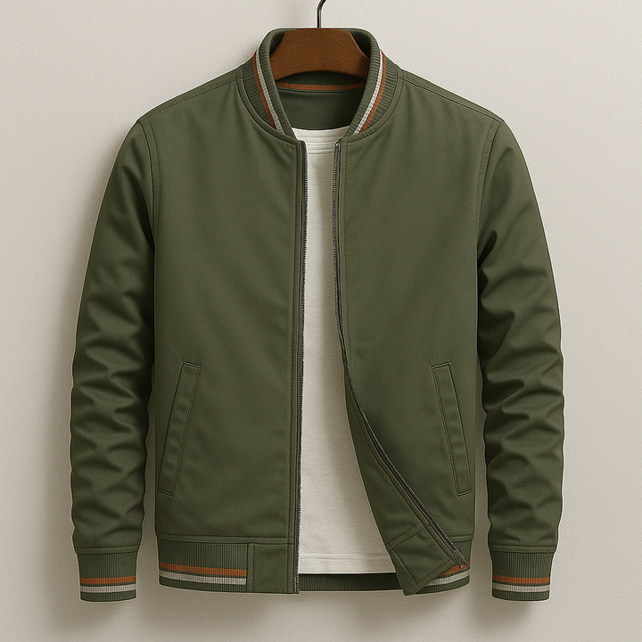 Gleb - Elegante Giacca Bomber Con Dettagli a Righe
