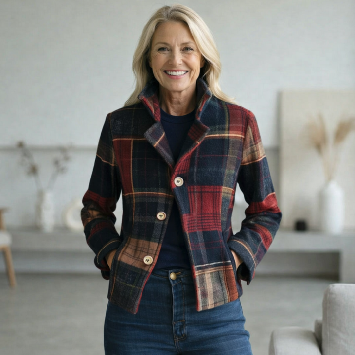 Meeran - Cappotto a Quadri con Colletto