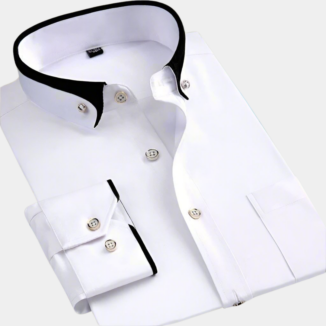 Daarik - Camicia Elegante Con Colletto A Contrasto E Maniche Lunghe