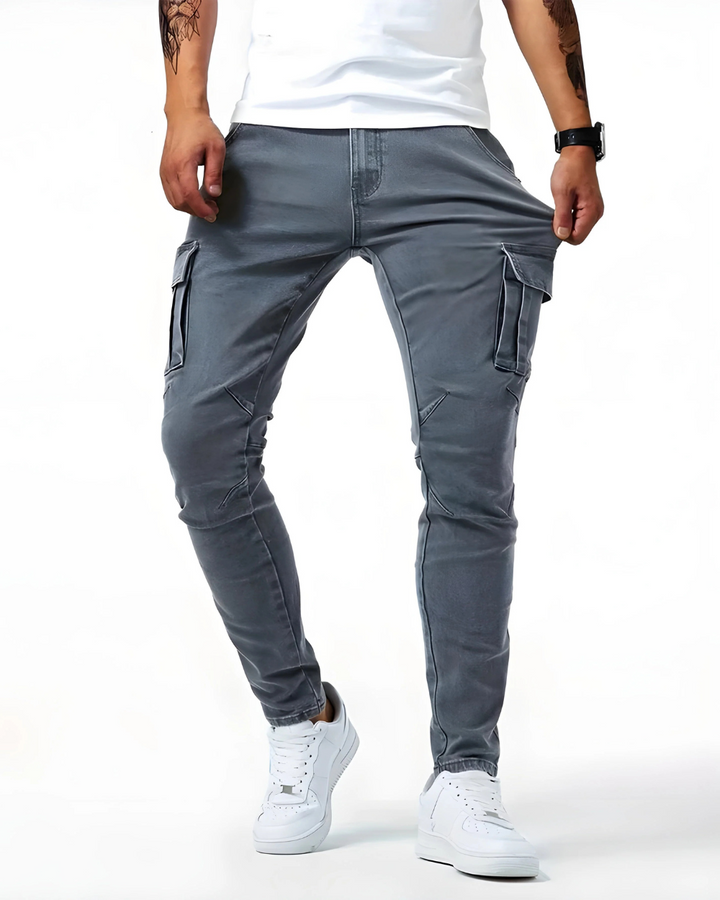Gusman - Pantaloni Cargo Elasticizzati