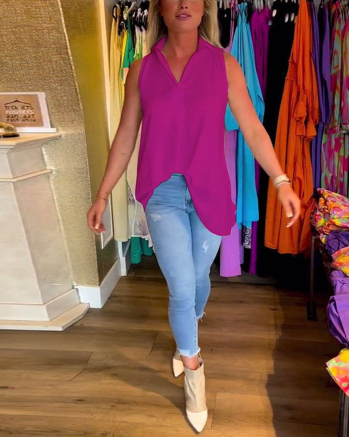 Rowland - Top Senza Maniche Con Volant