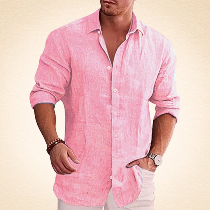 Guillermo - Camicia Casual In Lino A Maniche Lunghe