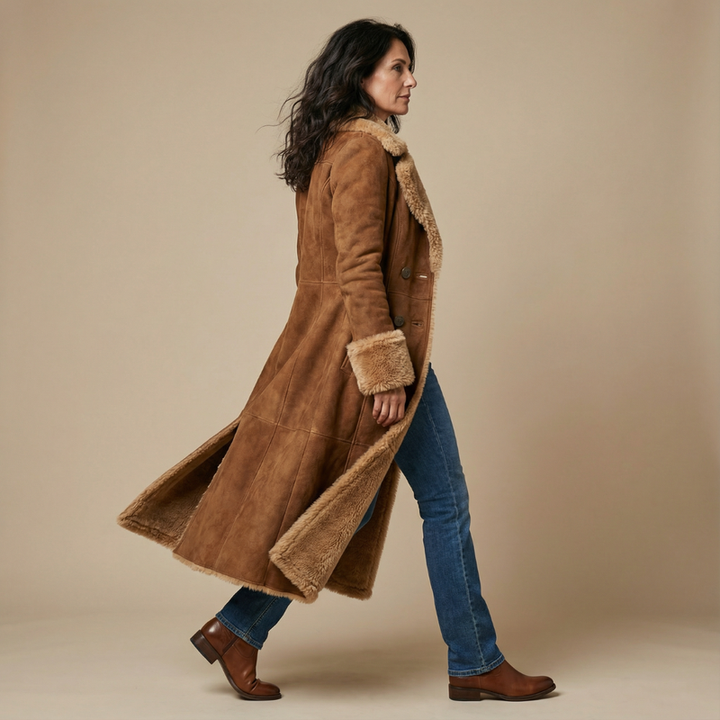 Zeeta - Cappotto Lungo Vintage Con Pelliccia Sintetica
