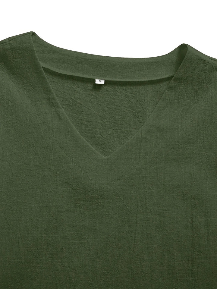 Mattea - Casual Vestibilità Ampia Top Con Scollo a V
