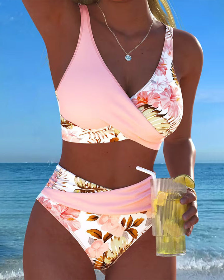 Hinari - Set Bikini Floreale a Vita Alta