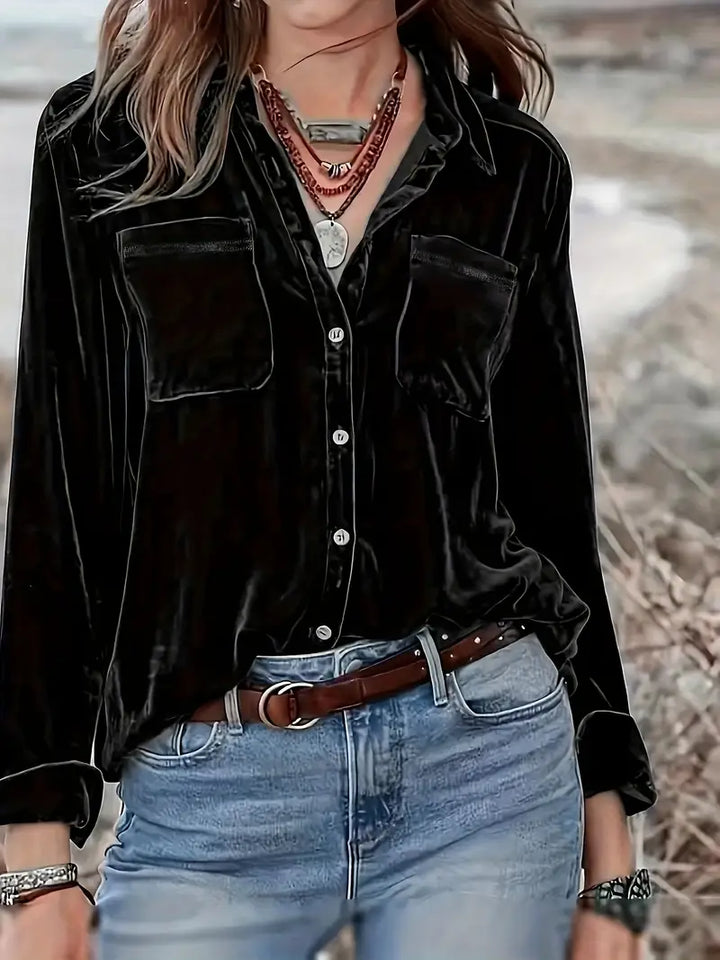 Geanie - Camicia a Maniche Lunghe Con Tasche Frontali