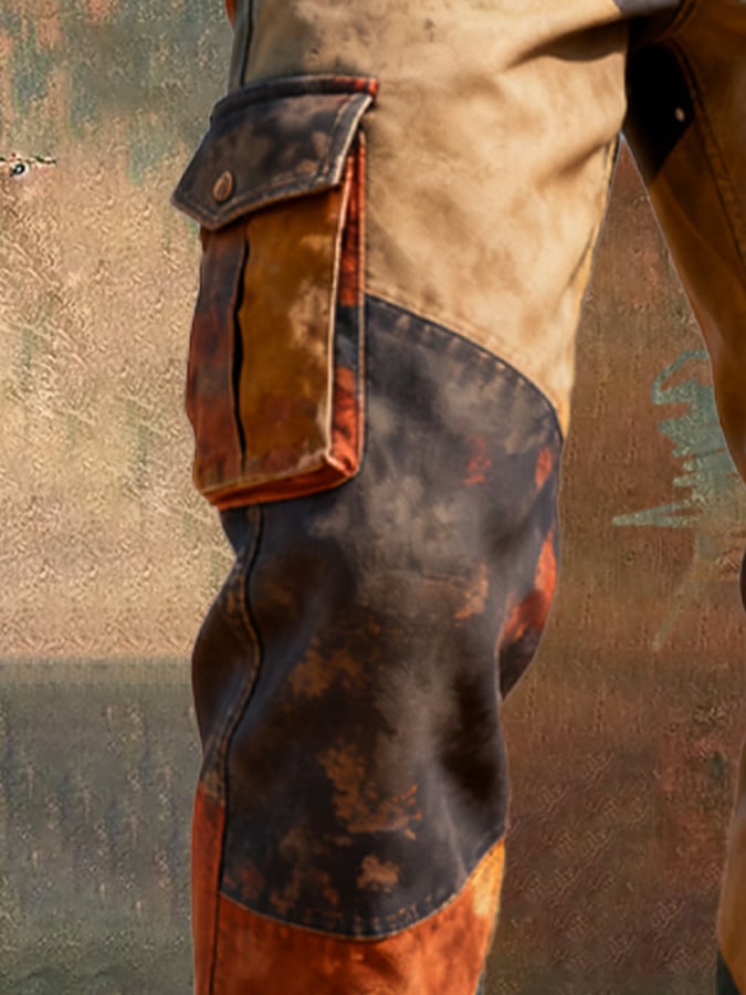 Santner - Pantaloni Da Lavoro Retrò Con Tasche Blocco Colore