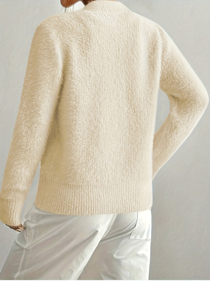 Smelissa - Cardigan Lavorato a Maglia Con Bottoni a Forma Di Cuore e Maniche Lunghe