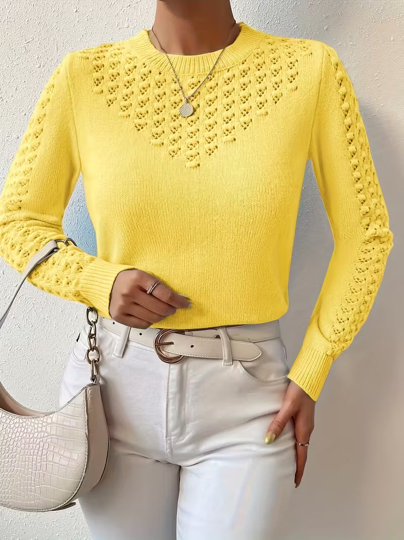Shannen - Maglione Lavorato a Maglia a Maniche Lunghe