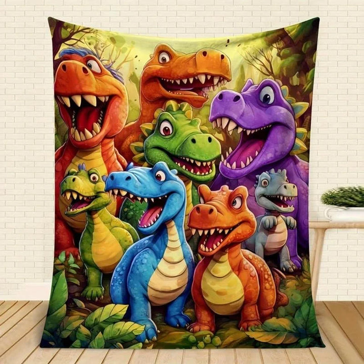 DinoSnuggle - Morbida e Divertente Coperta con Dinosauri Stampa Digitale HD