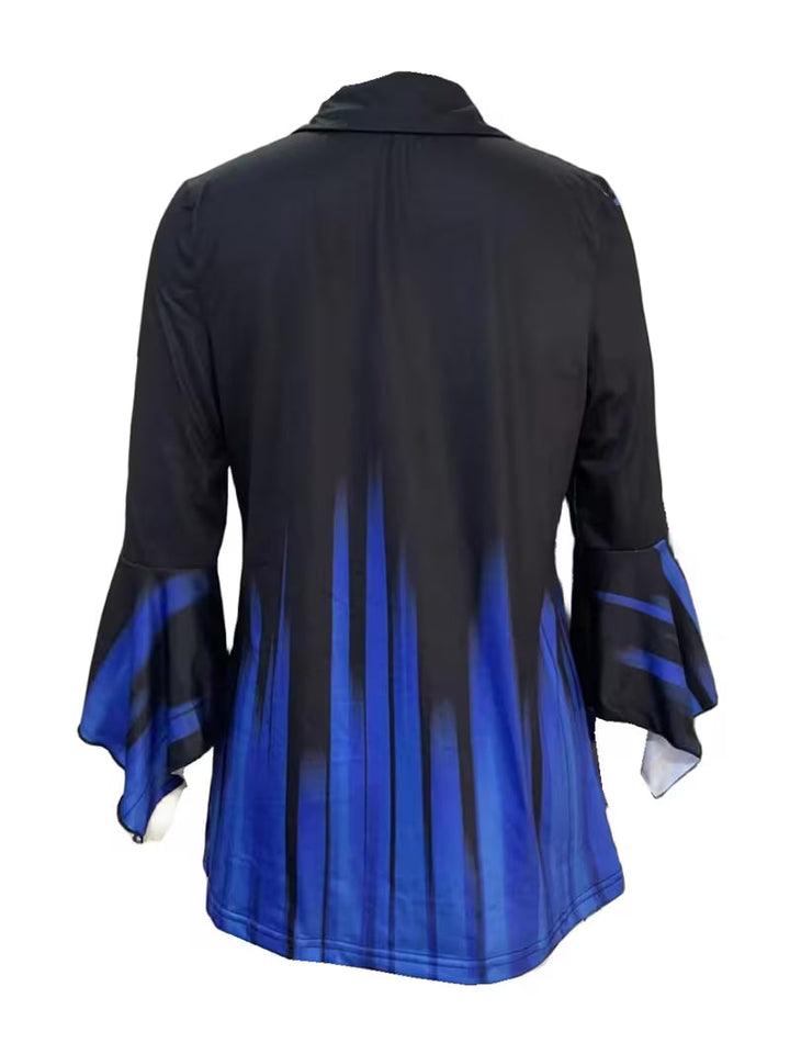 Finza - Top Con Revers Stampato E Maniche Asimmetriche