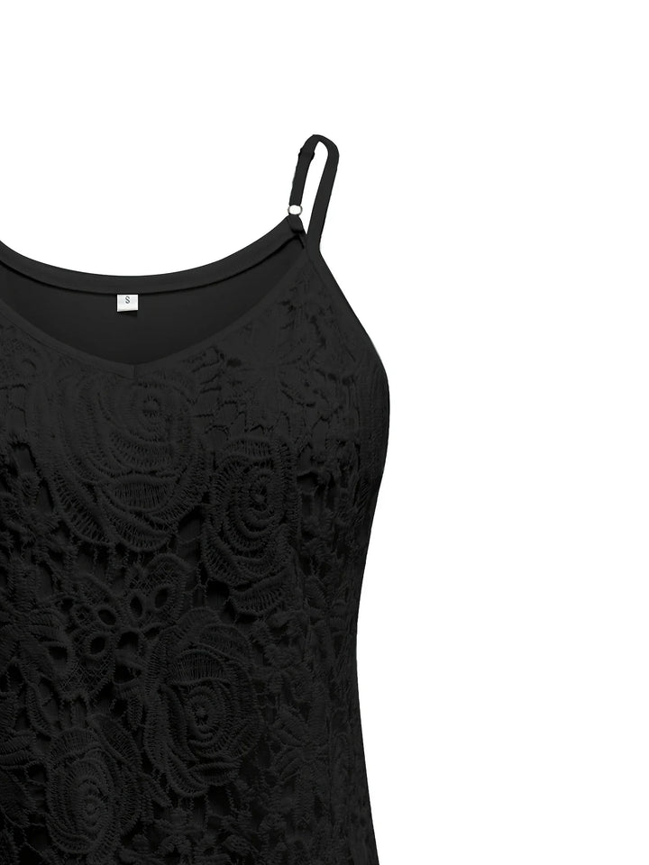 Juna - Elegante Top Senza Maniche In Pizzo Con Scollo a V