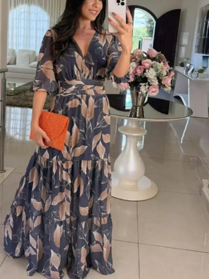 Lella - Elegante Abito Lungo Floreale