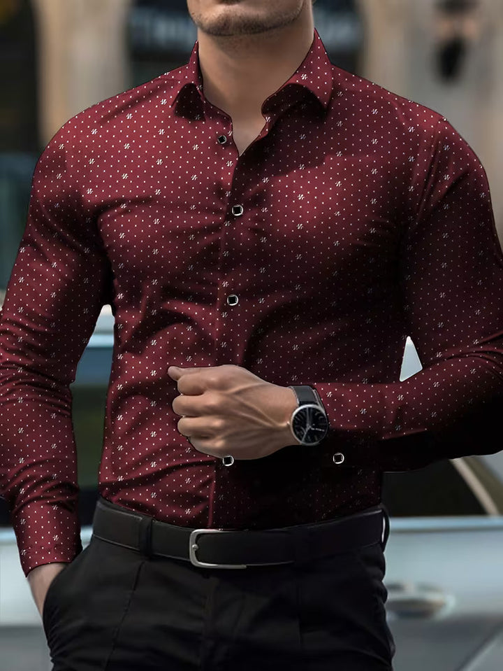 Spyros - Camicia a Maniche Lunghe Con Abbottonatura Frontale