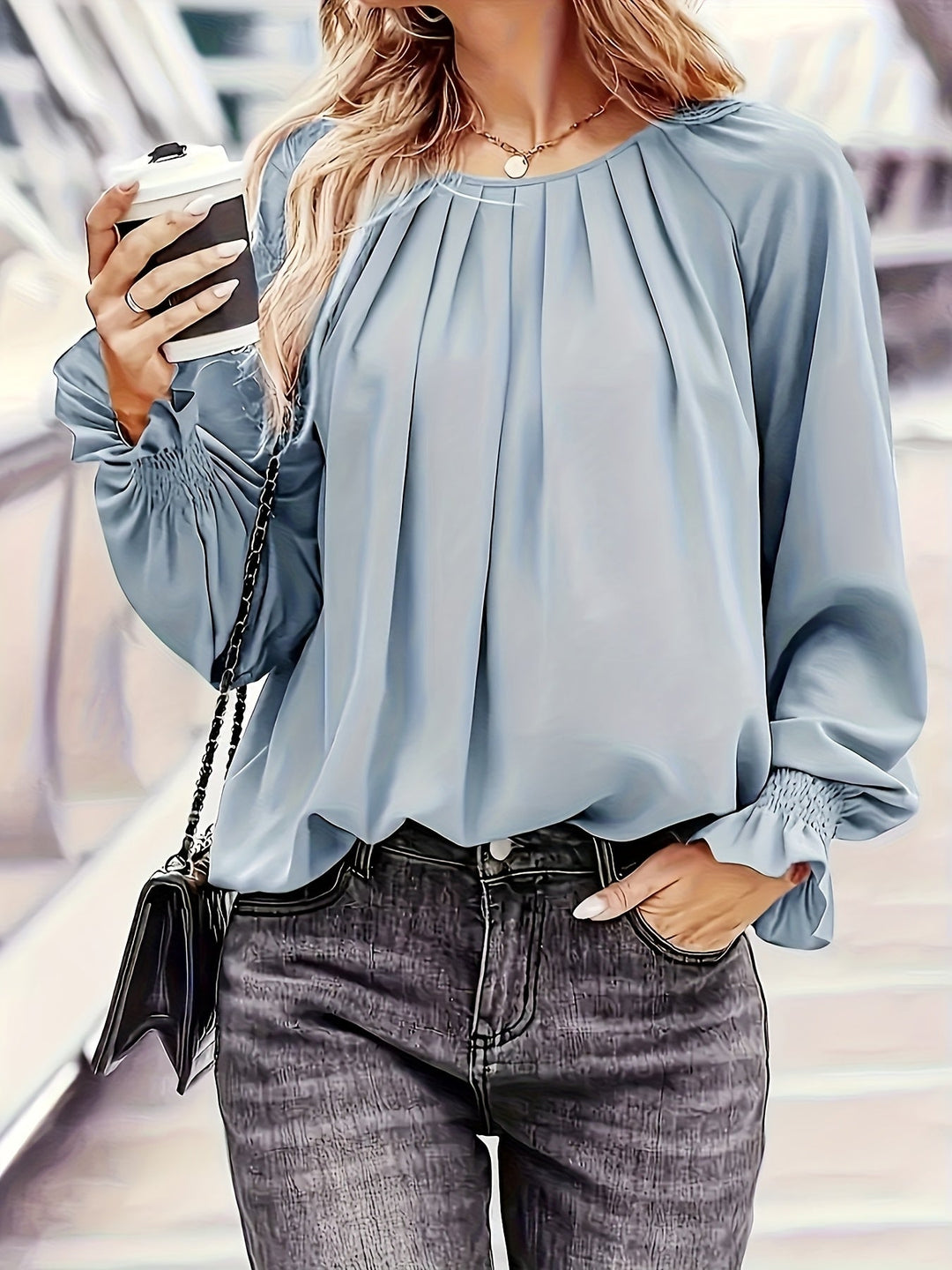 Stacy - Elegante Camicetta A Maniche Lunghe