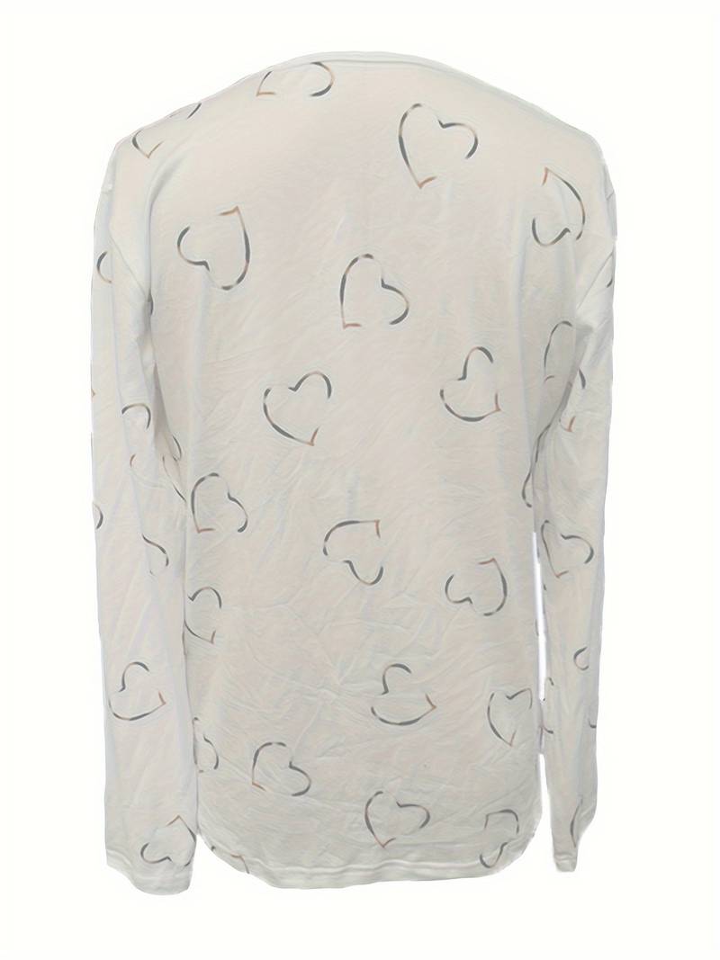 Romisha - Maglietta Con Stampa a Cuori e zip