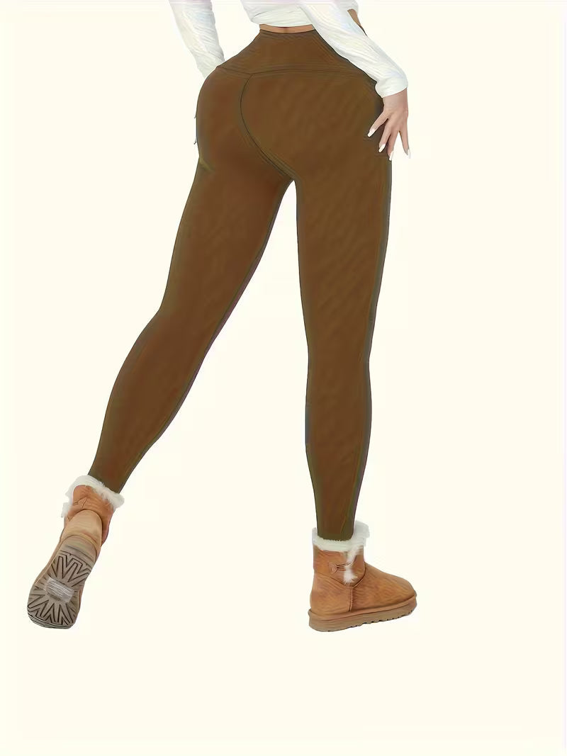 Linzay - Leggings a Vita Alta Con Fodera in Pile Termico