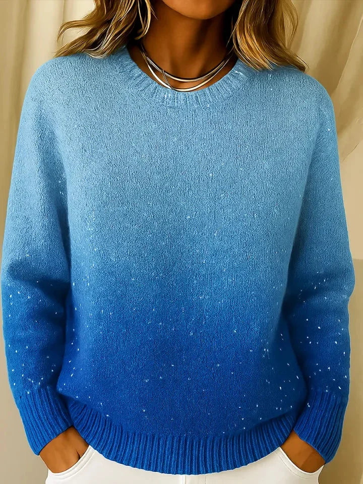 Izabell - Elegante Top In Maglia Con Effetto Sfumato Scintillante