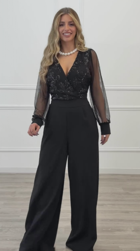 Meira - Tuta Con Maniche Lunghe in Maglia Decorata