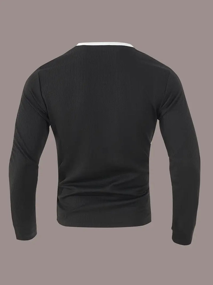 Kyran - Camicia Henley A Maniche Lunghe Con Motivo A Nido d'Ape