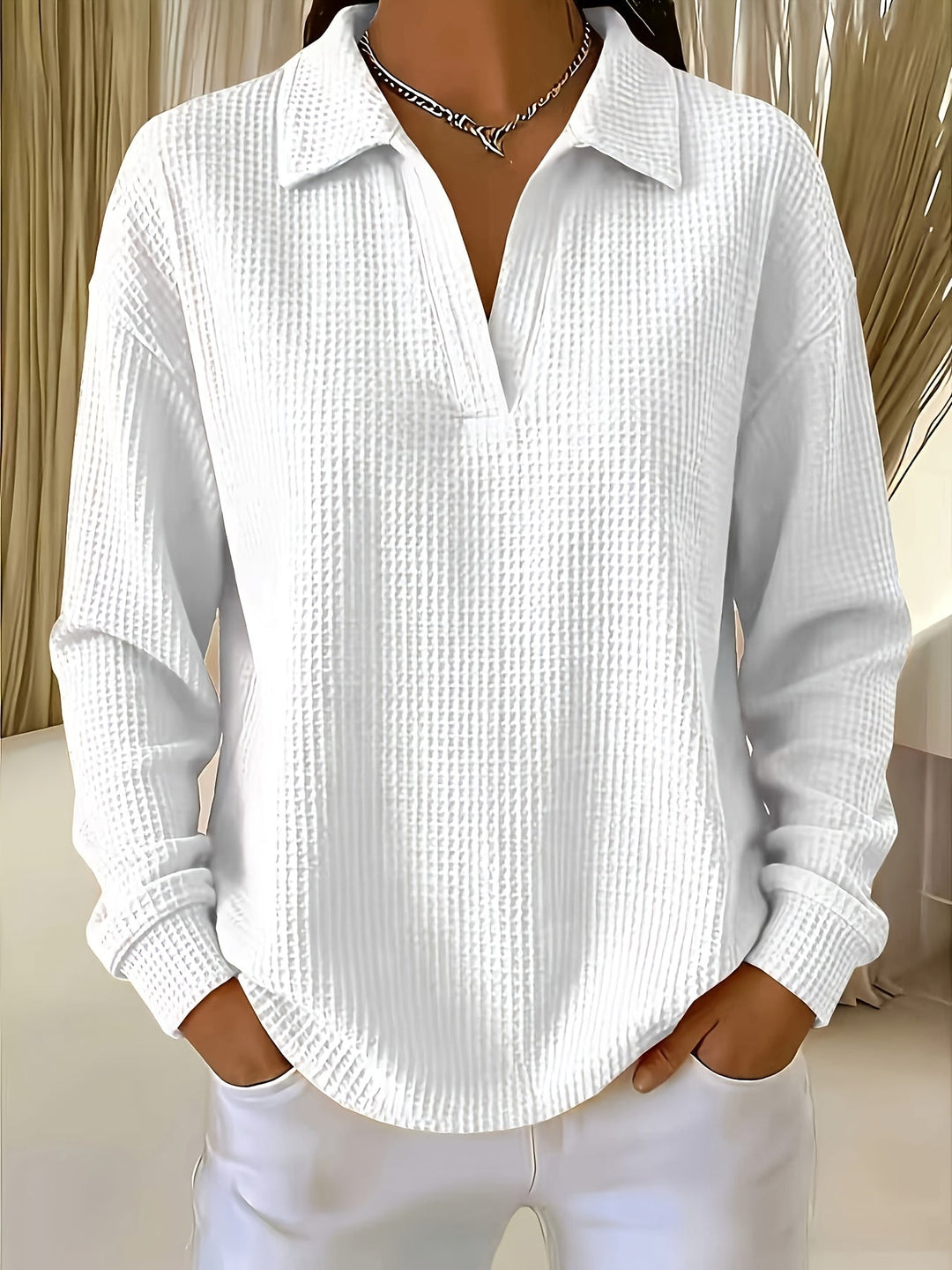 Daphnie - Elegante Camicia Con Colletto Alla Polo