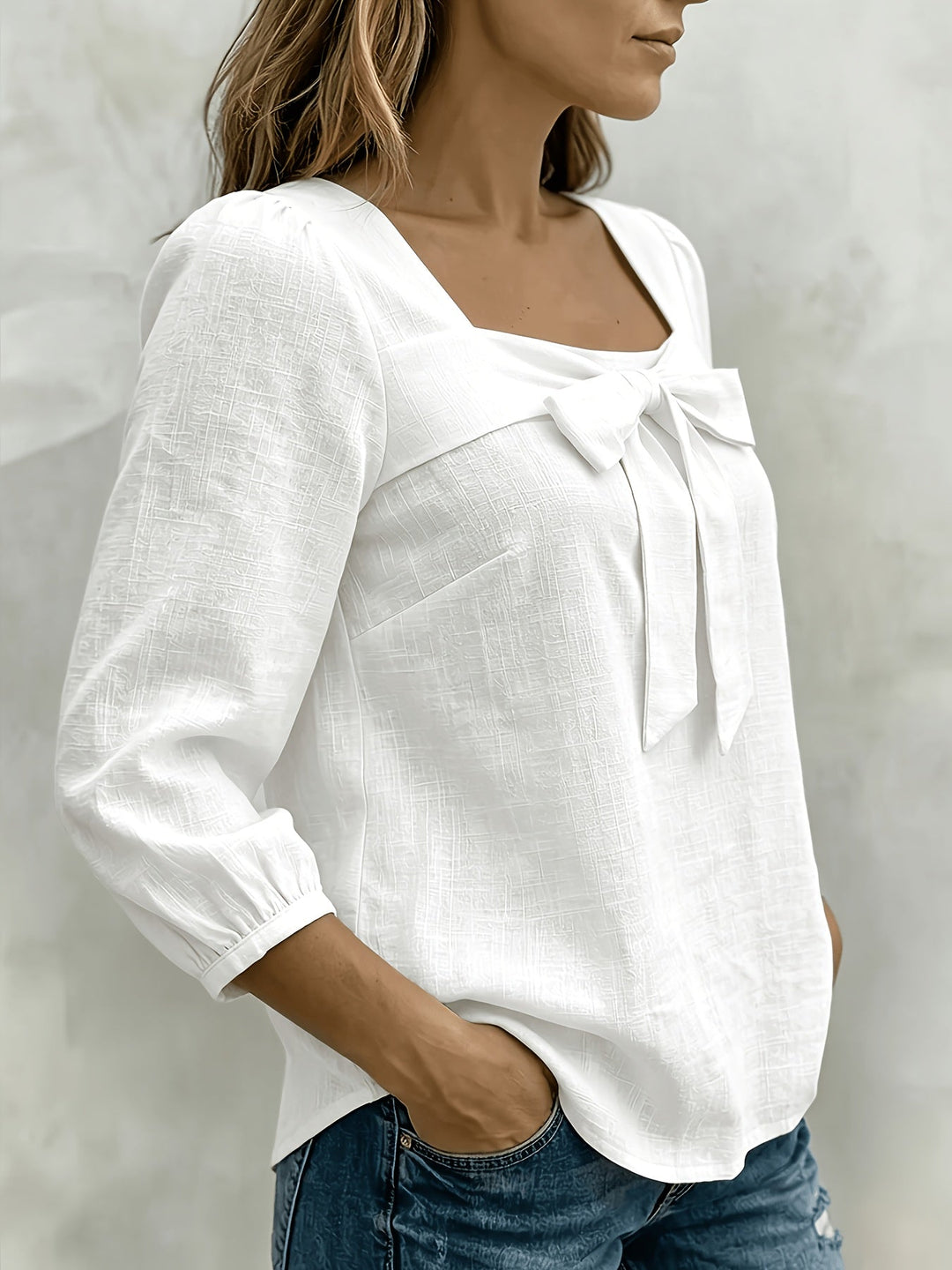 Monnie - Camicia Estiva Casual Con Fiocco