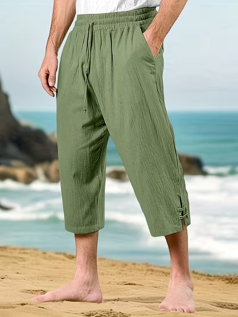 Eksteen - Pantaloni Casual in Lino Con Tasche Multiple