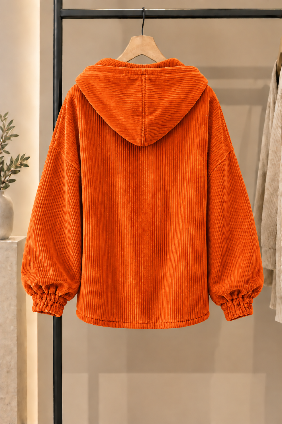 Nalina - Giacca Oversize Con Cappuccio in Velluto a Coste