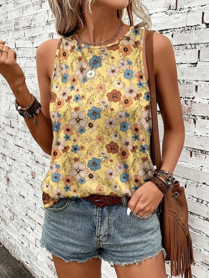 Lilou - Top Estivo Casual Con Stampa Floreale