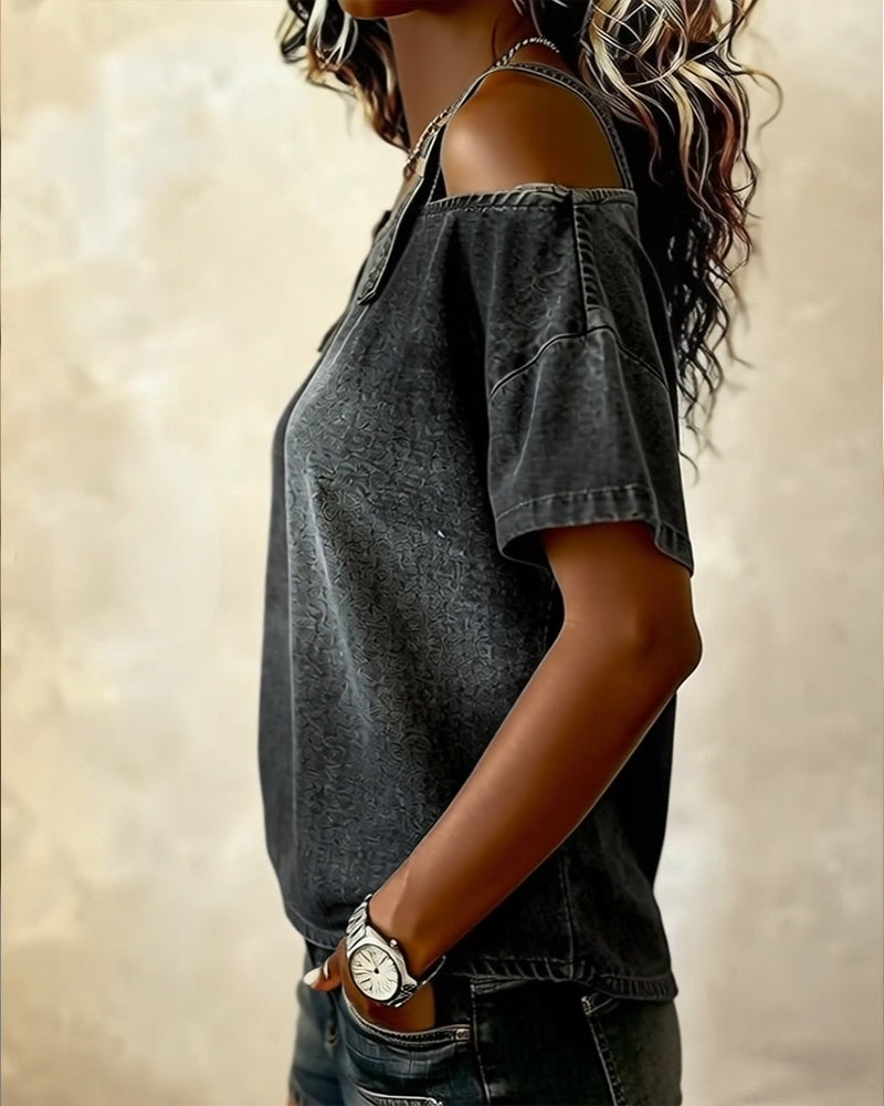 Yamara - Camicia in Denim Senza Maniche