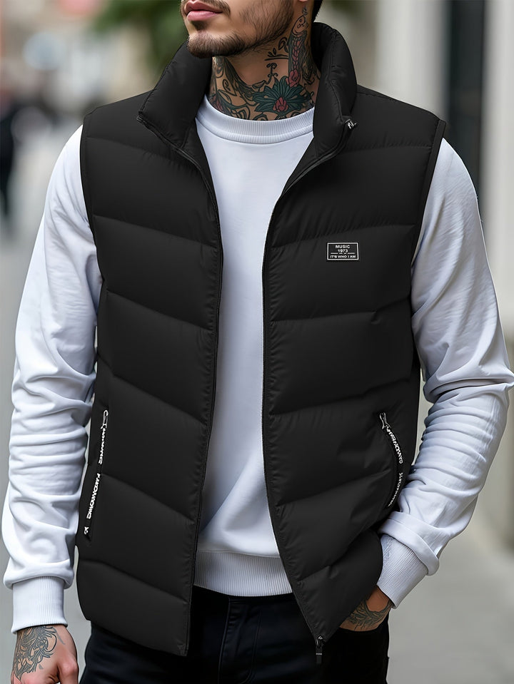 Aloyis - Gilet Imbottito Con Collo Alto E Tasche Con Cerniera