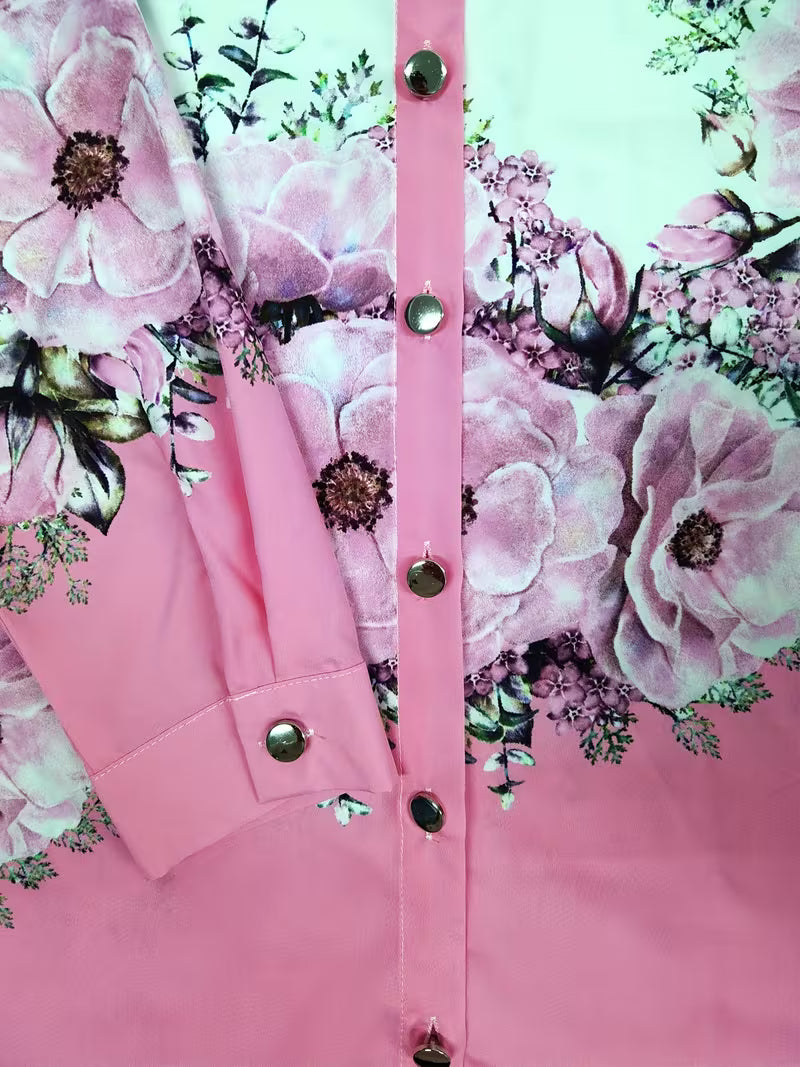 Yaleian - Camicia Floreale con Bottoni